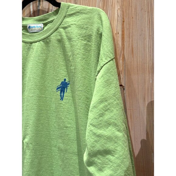 Dune Road Urban Surfwear XXL Long Sleeve Green T-Shirt With Blue Surfer Logo - Picture 3 of 4